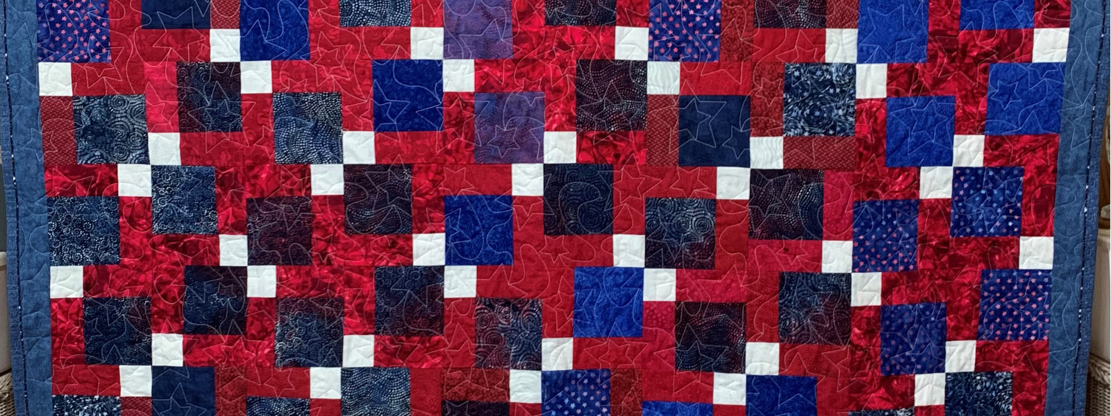 Red and Blue Quilt Donated to Quilts of Valor